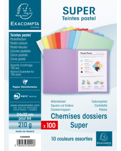 100 chemises dossier qualité supérieure coloris assortis