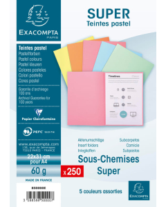 250 sous-chemises coloris pastels