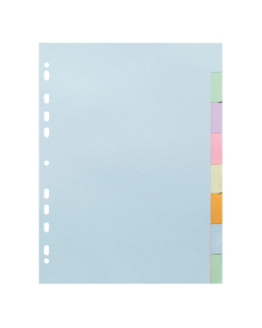 intercalaires a4 carte forte 8 positions coloris pastels