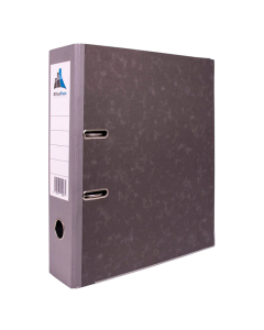 classeur a levier dos 75mm papier marbre gris exterieur / papier blanc interieur