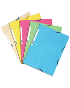 10 chemises élastique 3 rabats carte coloris pastels