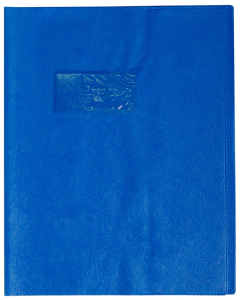 Protège-cahier plastique 17x22 opaque bleu