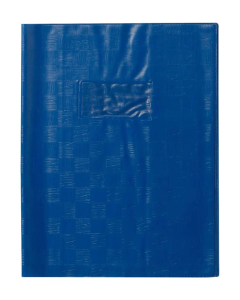 Protège-cahier plastique 17x22 2 rabats bleu
