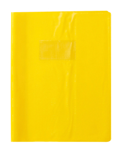 Protège-cahier plastique 17x22 2 rabats jaune