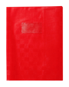 Protège-cahier plastique 17x22 2 rabats rouge