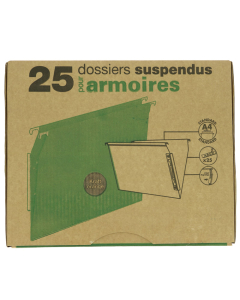 25 dossiers suspendus armoire fond 15mm