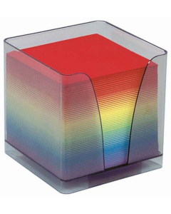 Bloc cube papier coloris assortis avec plexi
