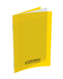 Cahier pp jaune 17x22 60p séyès 90g piqure