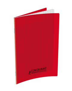 Cahier pp rouge 17x22 60p séyès 90g piqure