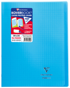 Koverbook cahier 24x32 96p séyès bleu 90g piqure