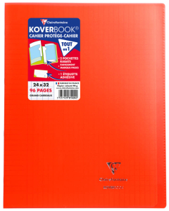 Koverbook cahier 24x32 96p séyès rouge 90g piqure