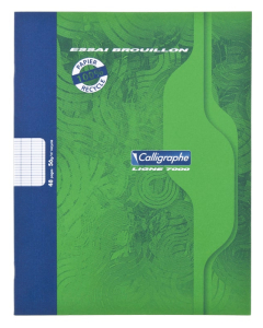 Cahier brouillon recyclé 17x22 48p séyès 56g piqûre