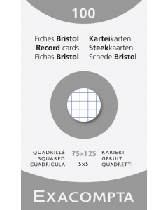 100 fiches bristols 75x125 5x5 blanc