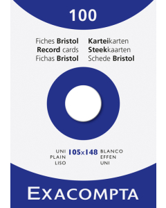 100 fiches bristols 105x148 uni blanc
