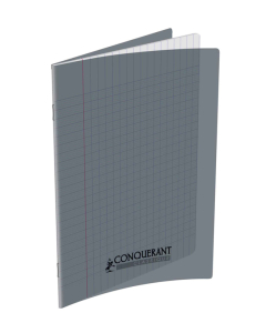 Cahier pp gris 17x22 48p séyès 90g piqure