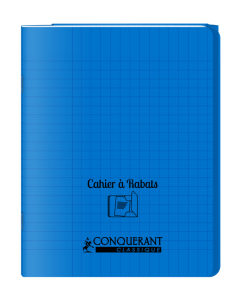 Cahier à rabat bleu 17x22 48p séyès