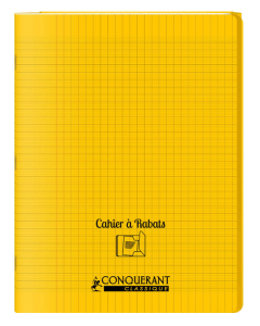 Cahier à rabat jaune 24x32 48p séyès