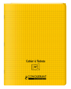 Cahier à rabat jaune 24x32 96p séyès