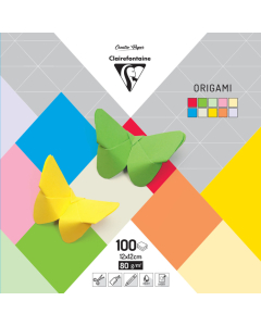 100f origami 12x12cm unies assorties
