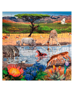 Puzzle le point d'eau de la savane