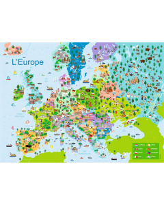 Puzzle nathan - carte d'europe illustrée