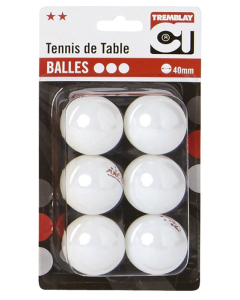 6 balles de tennis de table