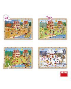 4 puzzles d'observation les 4 saisons 24 pieces