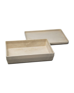 boite 25 x 18 x 6 cm avec couvercle coloris naturel