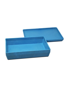 boite 25 x 18 x 6 cm avec couvercle coloris bleu