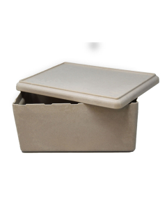 boite 25 x 18 x 11,5 cm avec couvercle coloris naturel