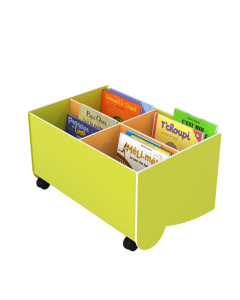 bac a livres mobile petit modele anis/orange