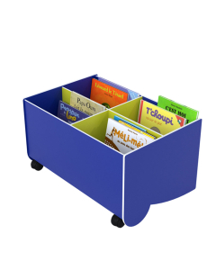 bac a livres mobile petit modele anis/bleu