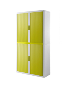 armoire a rideaux 2m corps blanc rideaux vert