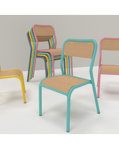 chaise 401 taille 5 coloris hetre/bleu d'alumine