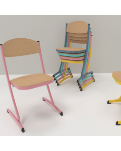 chaise theoreme 2 taille 4 coloris hetre/vert d'eau