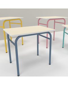 table axis 1 personne 50*70 t6 bleu d'alumine - plateau seringa - chant abs blanc