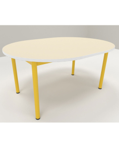 table maternelle ovale 1200*900 t3 rose anglais - plateau seringa - chant abs blanc