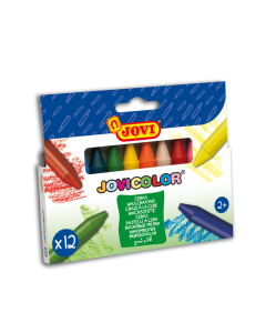 Jovi 12 maxi-crayons à la cire coloris assortis