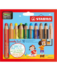 Woody 10 crayons coloris assortis