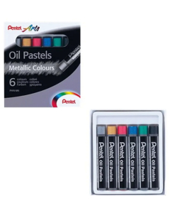 Pentel arts 6 pastels coloris métalisés assortis