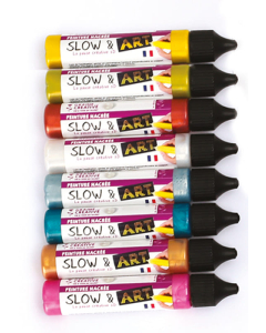 8 crayons peinture 3d slow art coloris nacrés