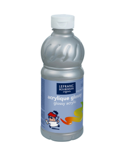 Acryl glossy flacon 500ml argent