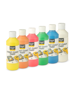 Peinture craie de trottoir 6 flacons 250ml coloris assortis