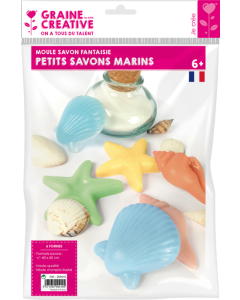 6 moules fantaisies petits savons formes marines assorties