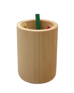 Pot à crayons rond bois