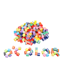 200 perles cubes multicolores