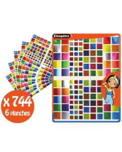 744 gommettes carrées métalisées coloris assortis
