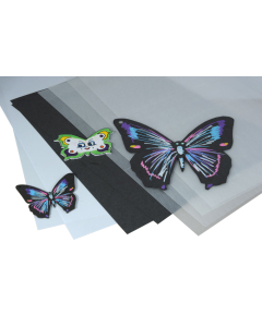 7 feuilles plastique dingue noir 20x26cm