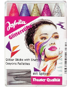 5 crayons maquillage pailletés coloris assortis