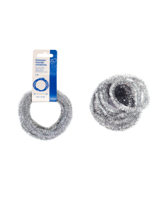 Chenille 6mm écheveau 10m argent